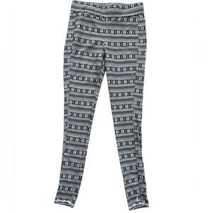 Kavu Nordic Snowflake Black & Gray Leggings Sz s